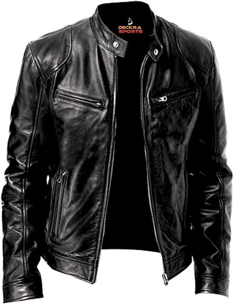 New Mens Genuine Cowhide Leather Slim Fit Bomber Biker Jacket LFC333 .